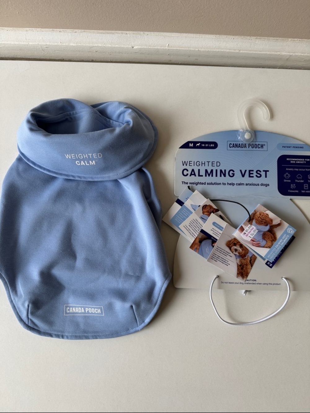 Canada Pooch Weighted Calming Vest - Light Blue; Medium 16-31 Lbs.